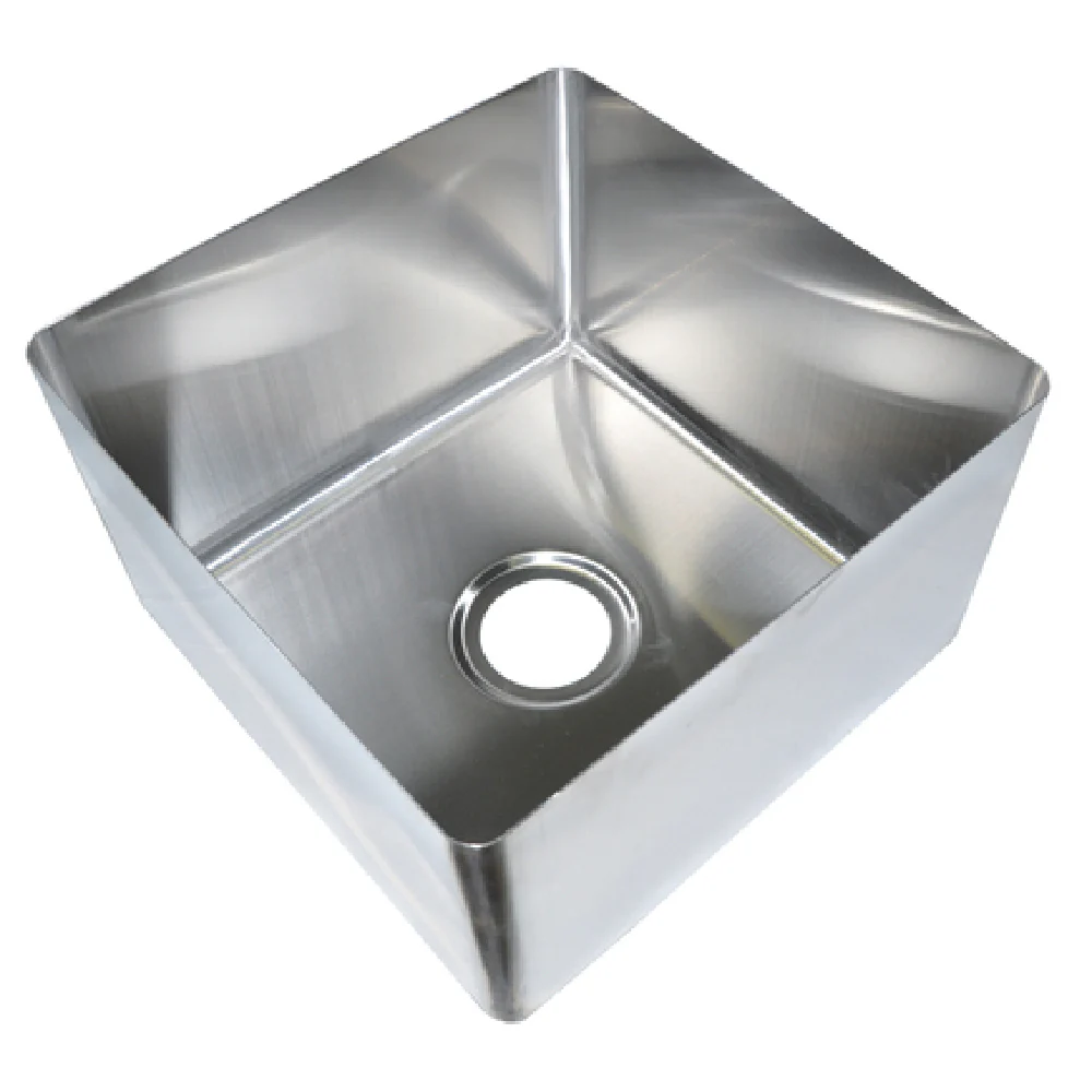BK Resources BKFB-2020-8-16 20 Inch Weld-In Sink Slope Drain 16 Gauge Stainless Steel