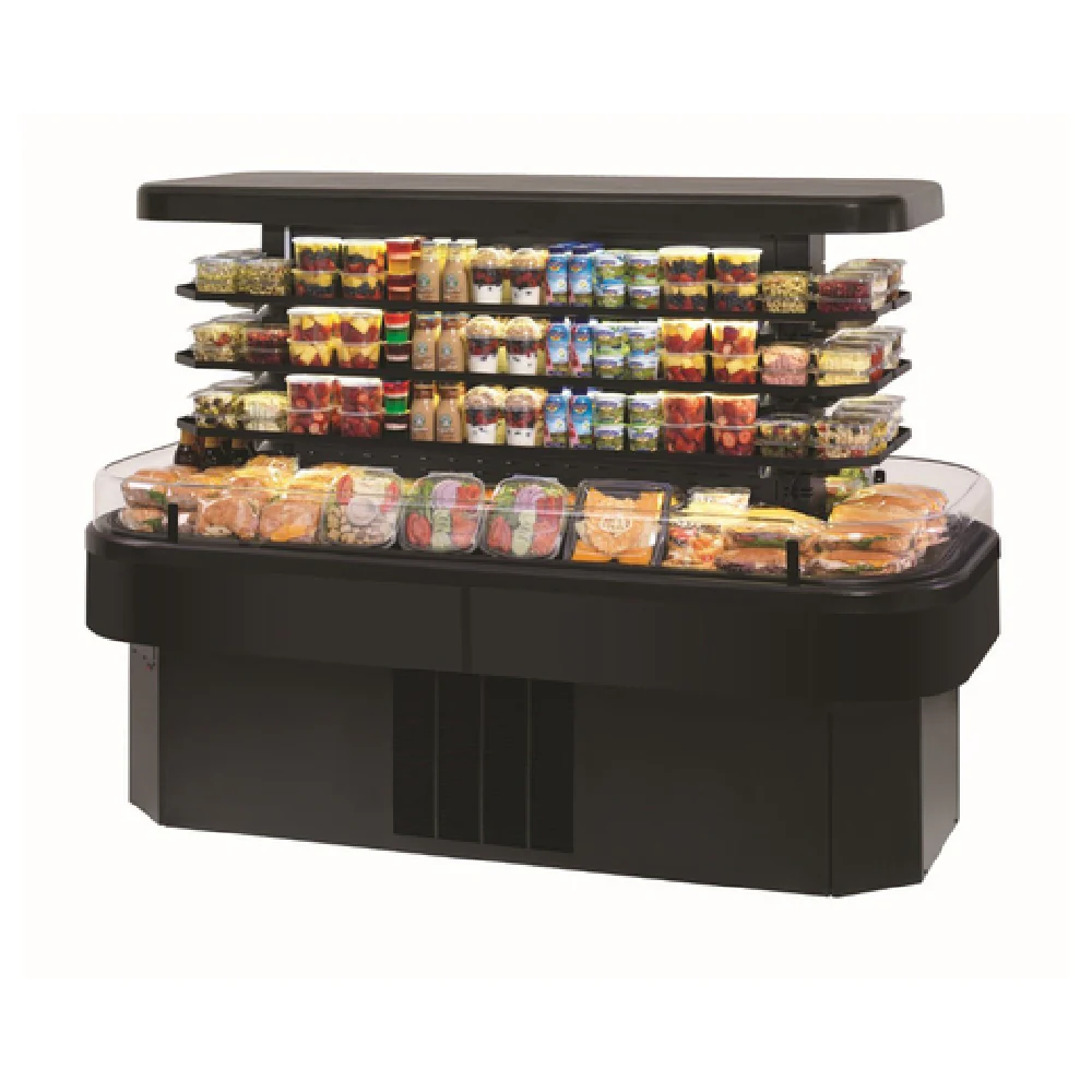 Federal Industries EIMSS84SC-3 84 Inch Island Self Serve Refrigerated Merchandiser Black Metal with LED Lighting Federal Industries EIMSS84SC-3 84 Inch Island Self Serve Refrigerated Merchandiser Black Metal with LED Lighting