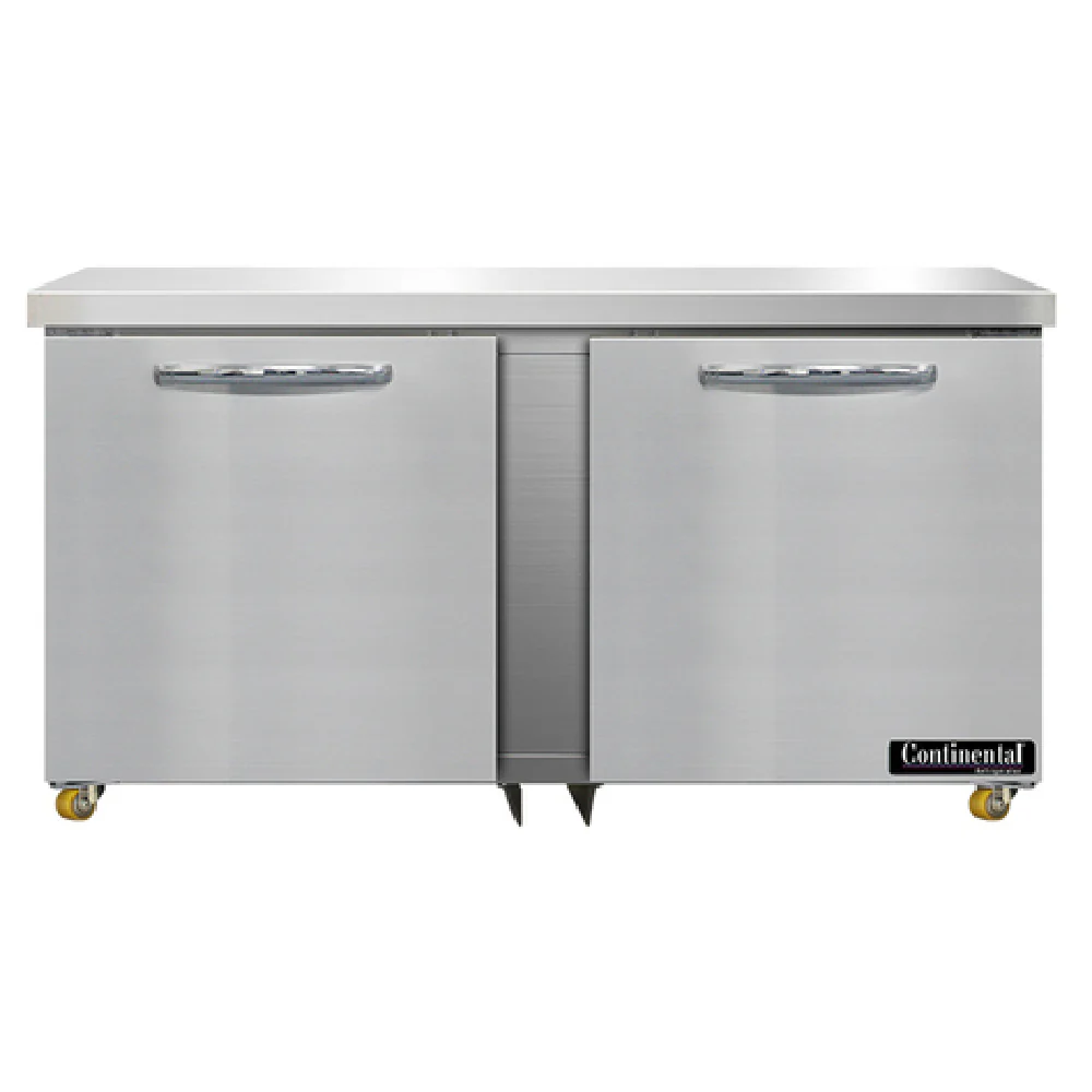 Continental Refrigerator SWF60N-U 60 Inch Undercounter Freezer 17.0 cu ft Two-Section Stainless Steel and Aluminum