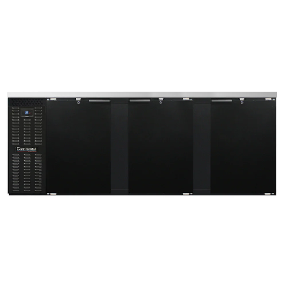 Continental Refrigerator BB90SN 90 Inch Refrigerated Back Bar Cooler 25 cu ft Black Enamel Continental Refrigerator BB90SN 90 Inch Refrigerated Back Bar Cooler 25 cu ft Black Enamel