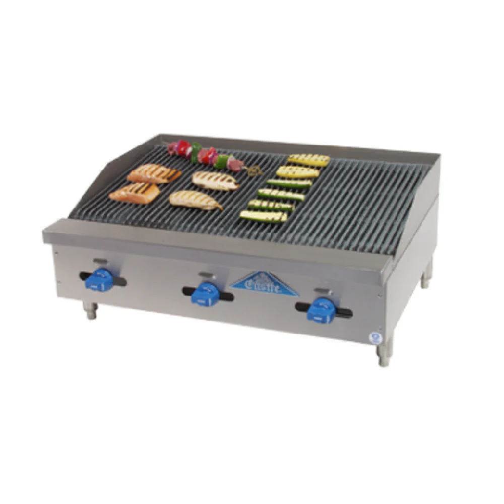 Comstock-Castle 3272RB 72 Inch Gas Char-Broiler Countertop with Cast Iron Grates 180000 BTU Comstock-Castle 3272RB 72 Inch Gas Char-Broiler Countertop with Cast Iron Grates 180000 BTU