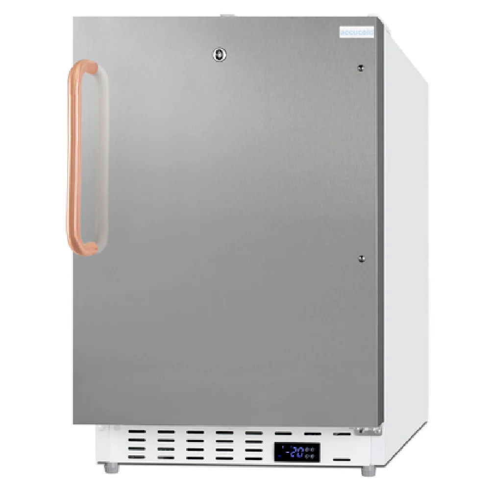 Summit ADA305AFSSTBC 20 Inch Medical Freezer 2.47 Cu Ft Locking Door Stainless Steel and White
