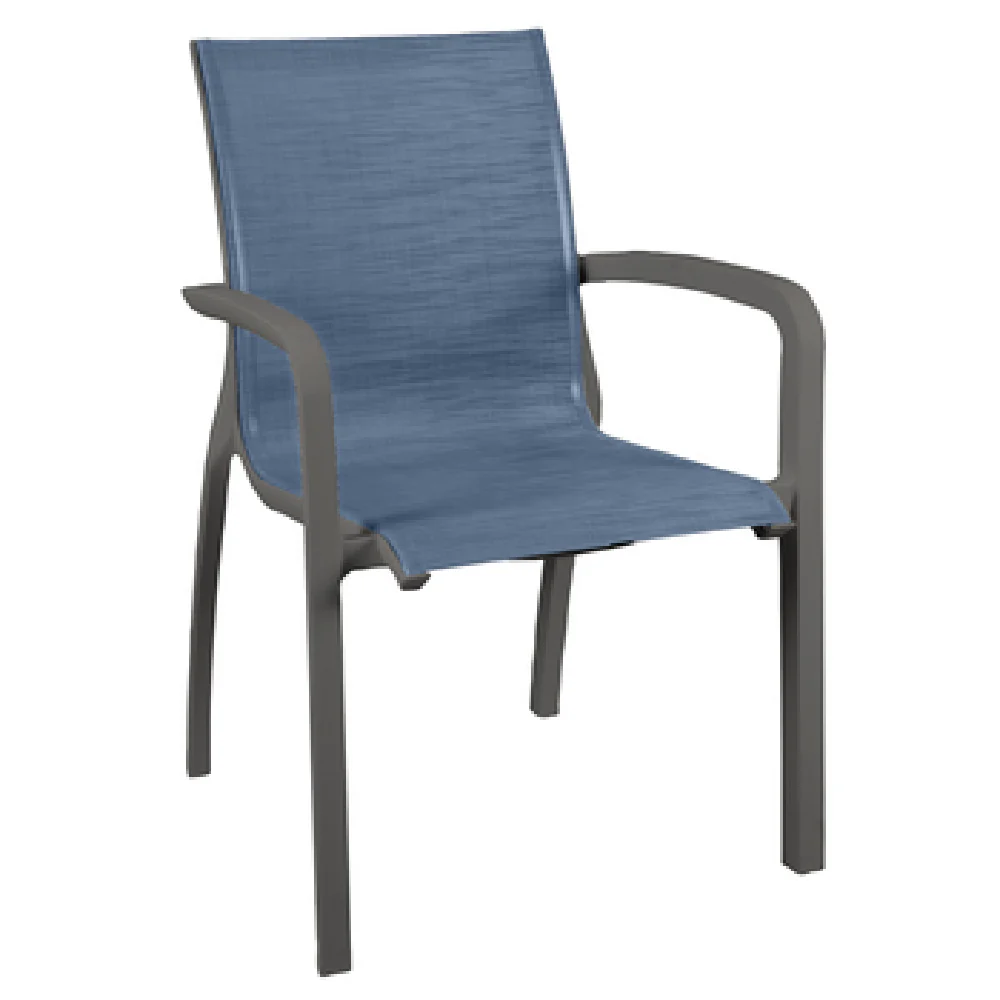 Grosfillex XA007288 24 Inch Armchair Stacking Outdoor Textilene Sling Volcanic Black Grosfillex XA007288 24 Inch Armchair Stacking Outdoor Textilene Sling Volcanic Black