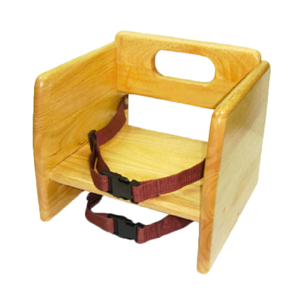 Thunder Group WDTHBS018 12 Inch Flippable Booster Seat Wood with Safety Straps Thunder Group WDTHBS018 12 Inch Flippable Booster Seat Wood with Safety Straps