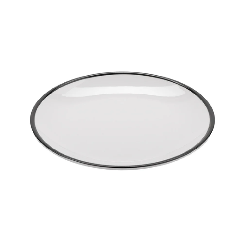 GET Enterprises CS-800-W/BK 8 Inch Enamelware Side Plate Dishwasher Safe Melamine White GET Enterprises CS-800-W/BK 8 Inch Enamelware Side Plate Dishwasher Safe Melamine White