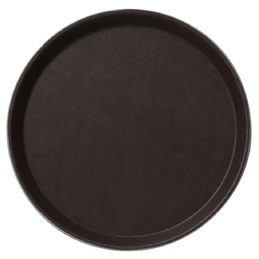 Yanco FT-1100 11 Inch Round Tray with Brown Fiberglass Construction