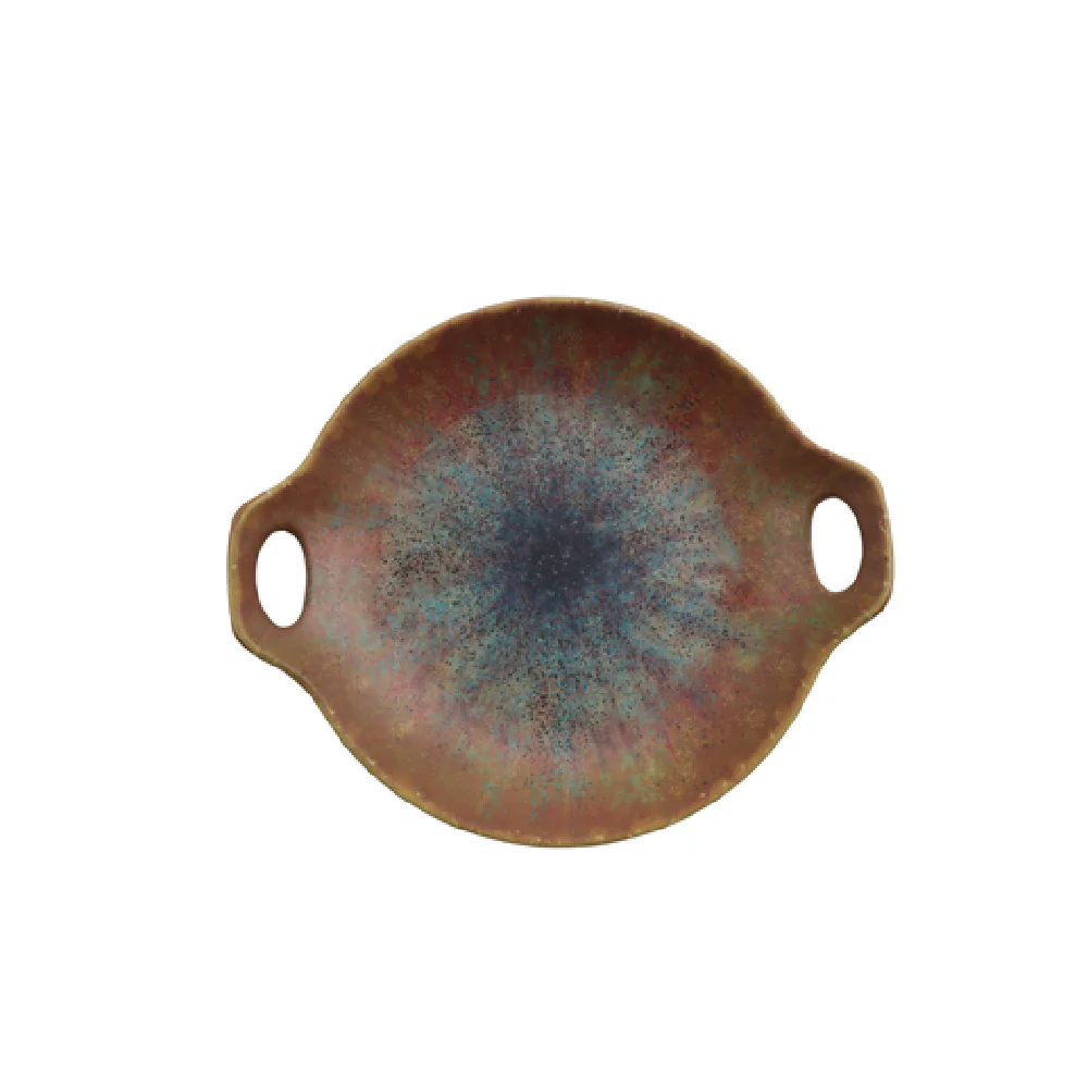 GET Enterprises 20580-CAI 9.06 Inch Savor Plate with Handles Melamine Clay Azul Iris GET Enterprises 20580-CAI 9.06 Inch Savor Plate with Handles Melamine Clay Azul Iris