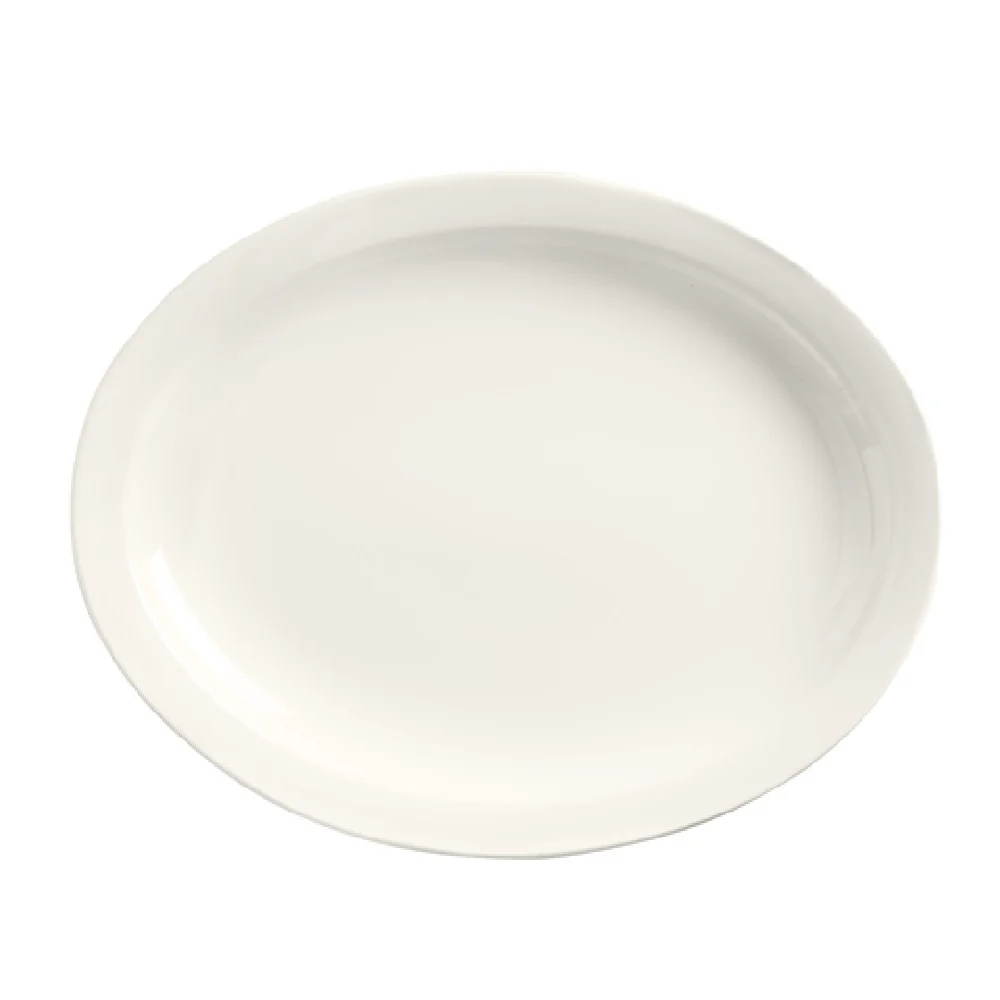 Libbey 740-901-219 9-1/2 Inch Cream White Porcelain Platter Oval Narrow Rim Libbey 740-901-219 9-1/2 Inch Cream White Porcelain Platter Oval Narrow Rim