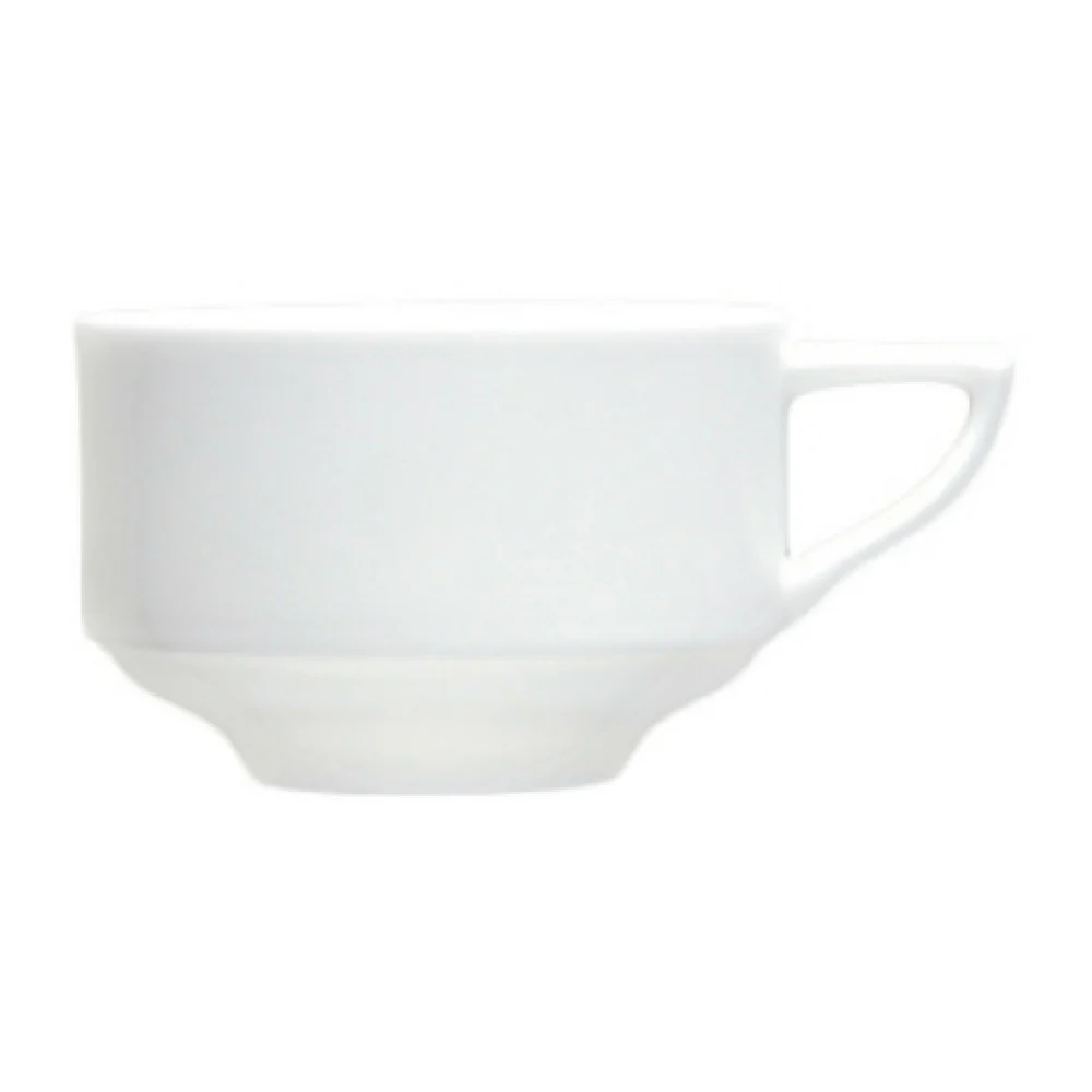 Fortessa HBW-CARINA-405 8 Oz Carina Stack Coffee Tea Cup Bone China White