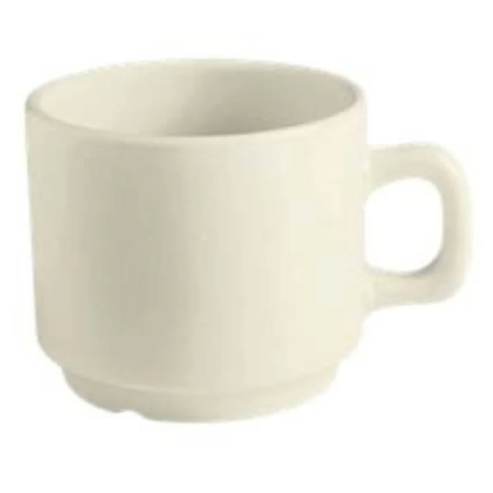 GET Enterprises PP1100704324 7-4/5 Oz Tea Cup Rolled Edge Porcelain Stackable Cases