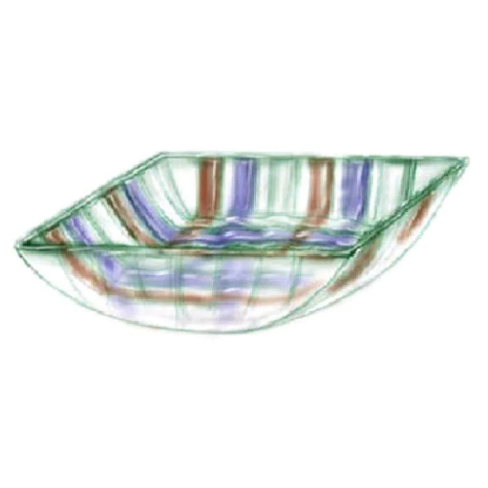 Bon Chef 100213 8 Inch Square Clear Sauce Dish Glass with Basketweave Finish