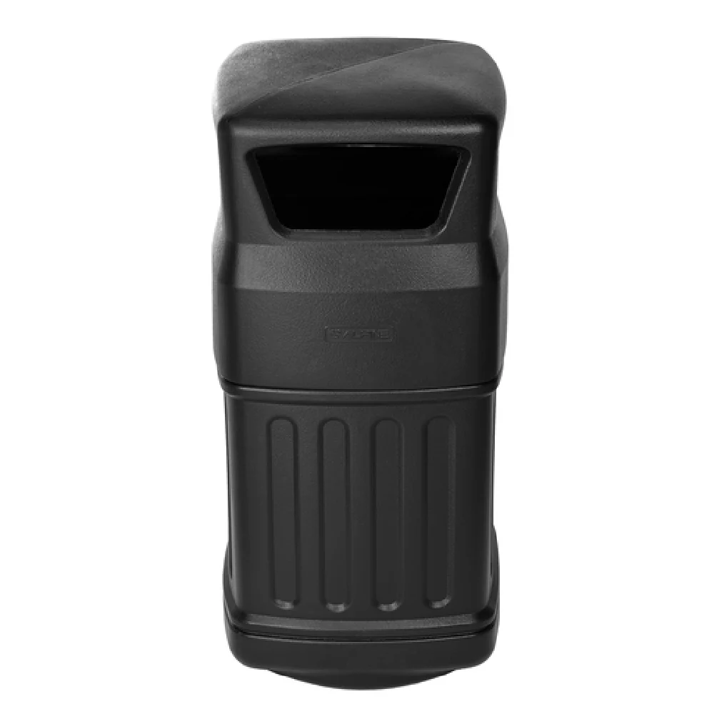 Alpine Industries ALP474-16 14 Inch Black Trash Receptacle with 16 Gallon Capacity