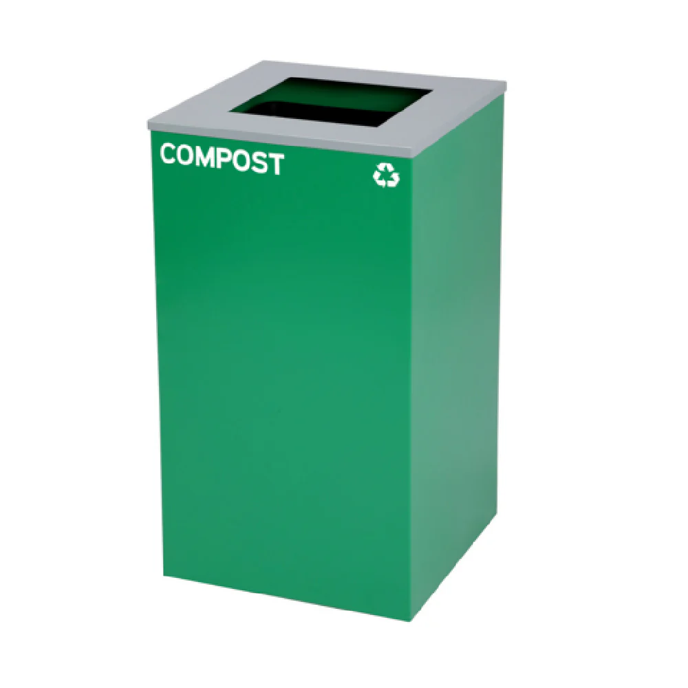Alpine Industries ALP4450-KIT-GRN-S-COM 16 Inch Recycling Bin Metal Black for compost