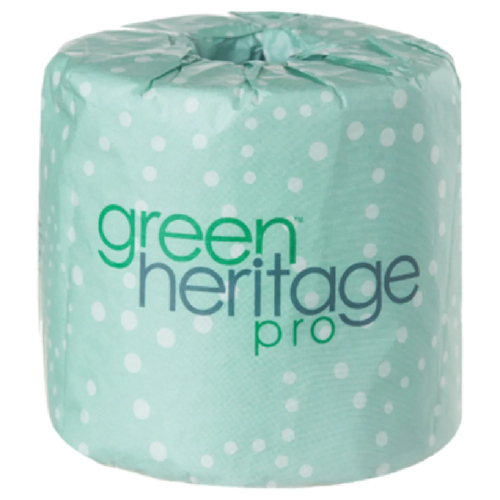 JMC Janitorial RES115 Green Heritage Pro Single Roll Bath Tissue 1 PLY 96/1000CT 4.0