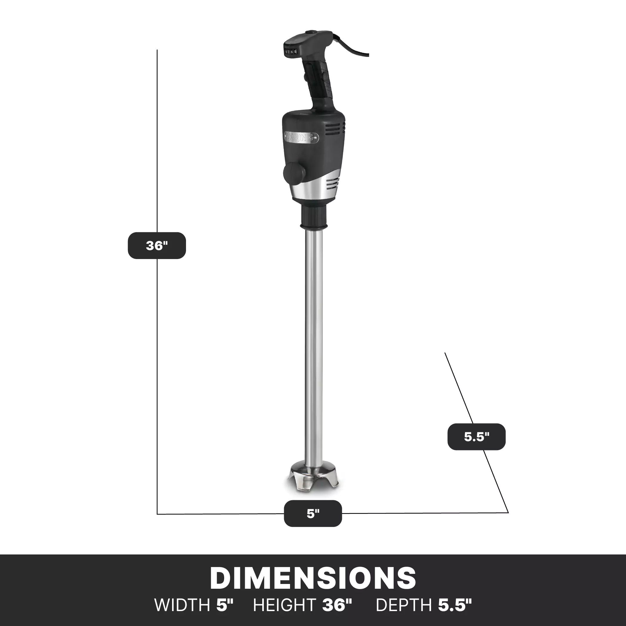 Waring WSB70AL 21 Inch Heavy Duty Immersion Blender Variable Speed 200 Quarts with Continuous ON Waring WSB70AL 21 Inch Heavy Duty Immersion Blender Variable Speed 200 Quarts with Continuous ON