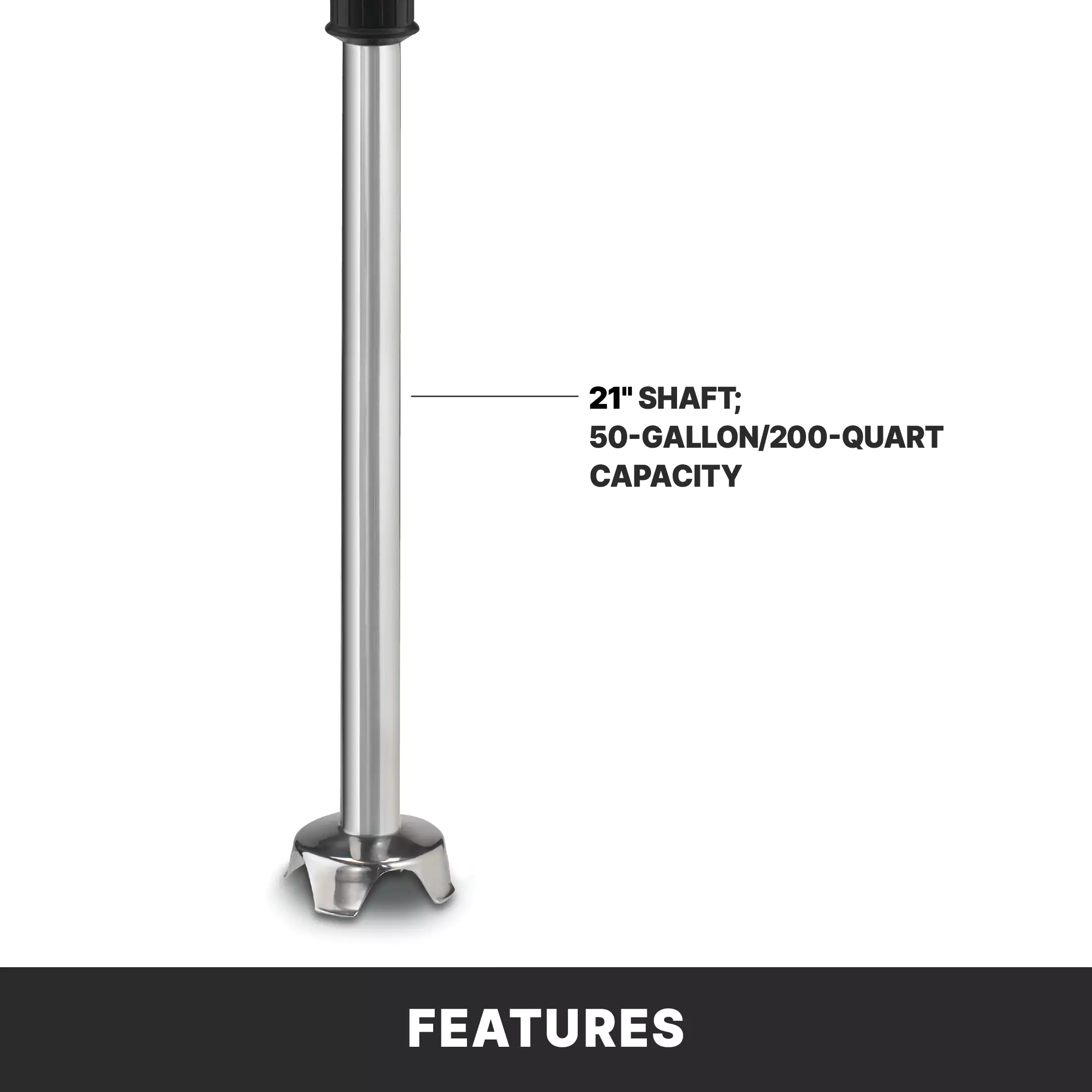 Waring WSB70AL 21 Inch Heavy Duty Immersion Blender Variable Speed 200 Quarts with Continuous ON Waring WSB70AL 21 Inch Heavy Duty Immersion Blender Variable Speed 200 Quarts with Continuous ON