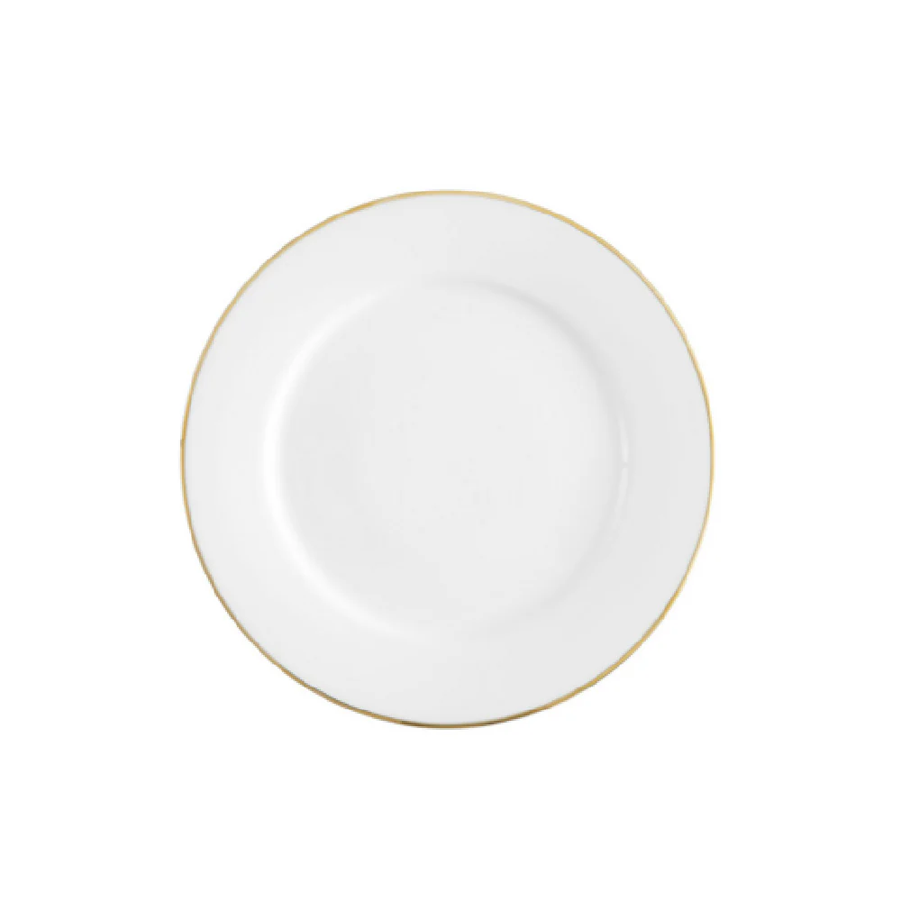 Fortessa RRP.CAMELIAG.15 10.63 Inch Dishwasher Safe Round China Plate Gold Edge