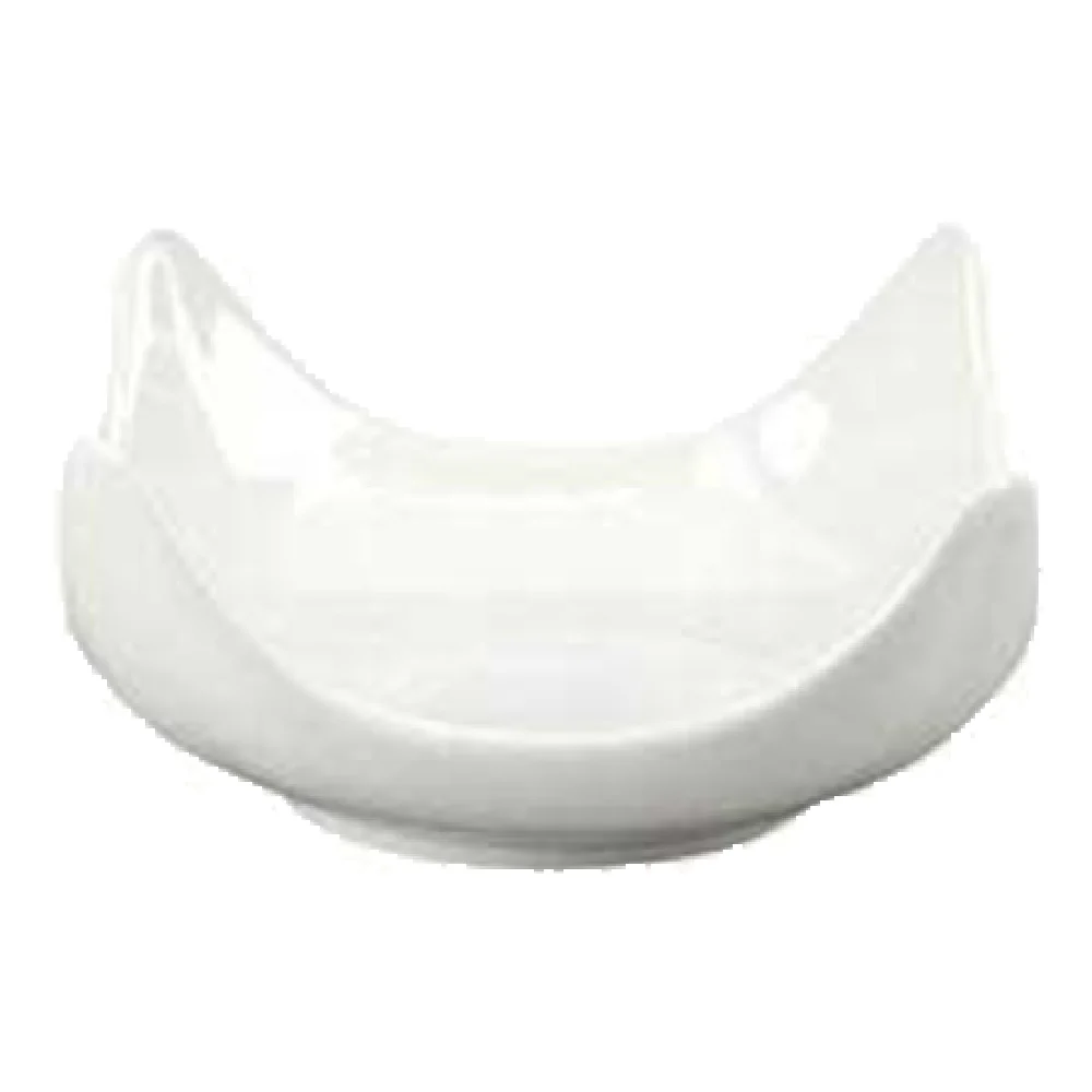 Vertex China RB-TD4 4 Inch Square Tasting Dish Coupe Polished Foot Magnesium China Vertex China RB-TD4 4 Inch Square Tasting Dish Coupe Polished Foot Magnesium China