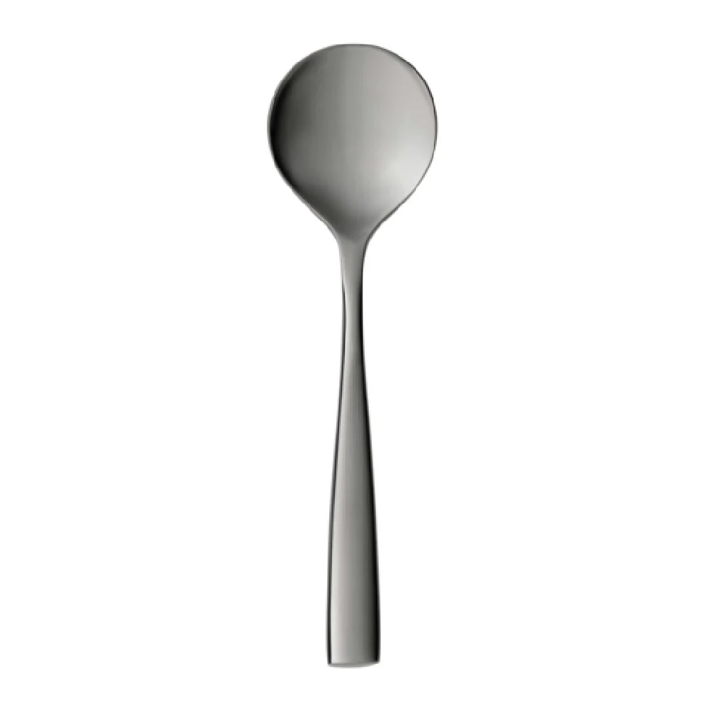 Libbey 957 016 6-7/8 Inch Bouillon Spoon Dishwasher Safe Curved Handle Gunmetal PVD Coated 18/10 Stainless Steel Libbey 957 016 6-7/8 Inch Bouillon Spoon Dishwasher Safe Curved Handle Gunmetal PVD Coated 18/10 Stainless Steel