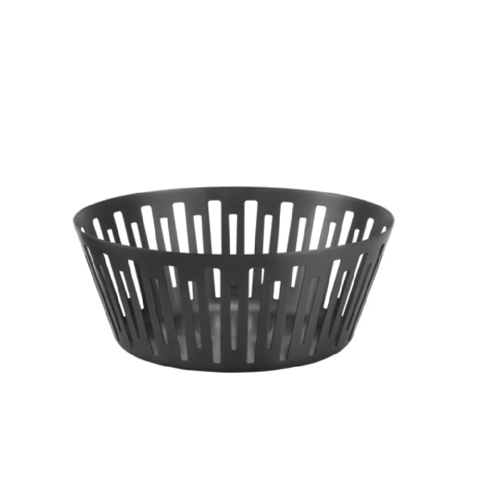 Service Ideas DB-64BX 9 Inch Diameter Round Bread Basket Brushed Stainless Steel