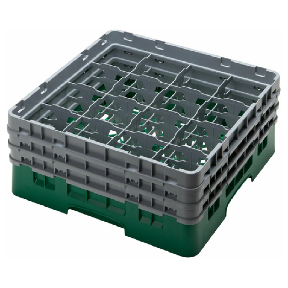 Cambro 16S638119 Full Size Dishwasher Rack with 3 Soft Gray Extenders