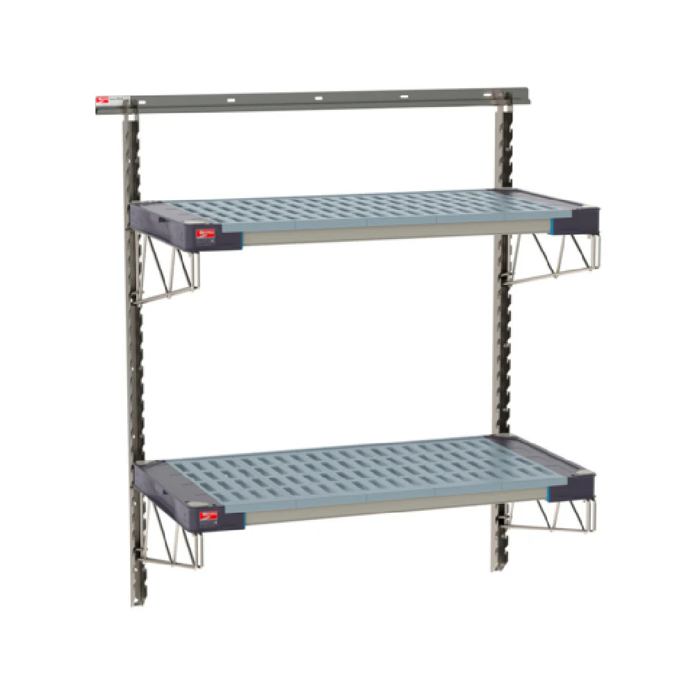 Metro SW-1836S4-45-2TIER SmartWall Life Wall Shelving Kit Two-shelf Type 304 Stainless Steel Components: Wall Track Metro SW-1836S4-45-2TIER SmartWall Life Wall Shelving Kit Two-shelf Type 304 Stainless Steel Components: Wall Track