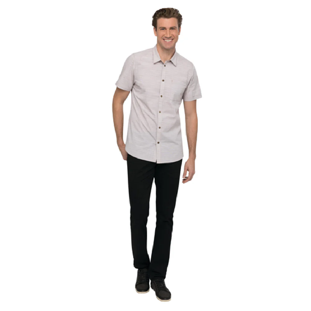Chef Works SHC01TAU3XL Cook's Shirt Short Sleeve Side Hem Detail Poly Cotton Taupe Chef Works SHC01TAU3XL Cook's Shirt Short Sleeve Side Hem Detail Poly Cotton Taupe