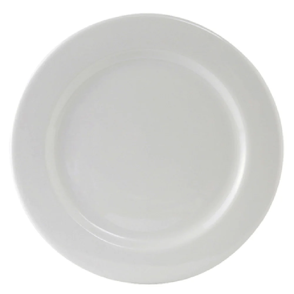 Tuxton ALA-120 12 Inch Diameter Round Plate Rolled Edge Porcelain White Tuxton ALA-120 12 Inch Diameter Round Plate Rolled Edge Porcelain White