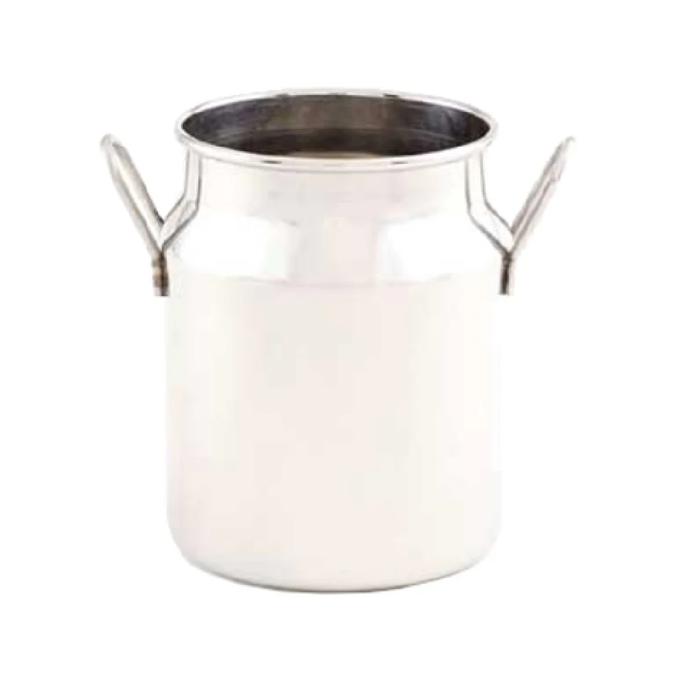 American Metalcraft MICH10 10 Oz Stainless Steel Round Milk Can with Handles
