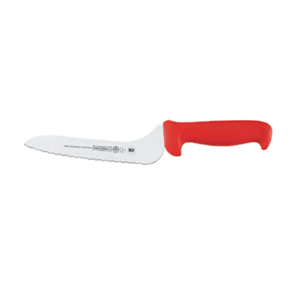 Mundial 5620-7E VE RF 7 Inch Serrated Offset Sandwich Knife Red Antimicrobial Handle