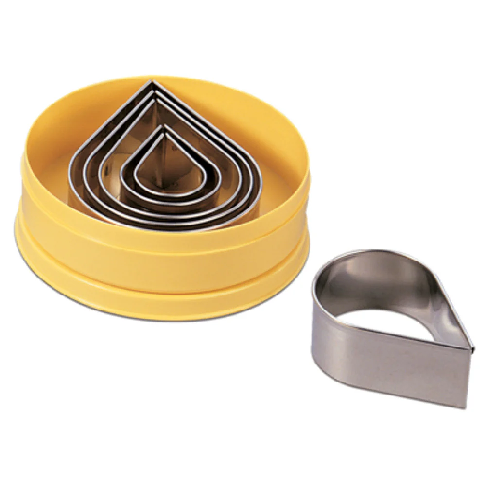 JB Prince T283 1-1/2 Inch Pastry Cutter Set Stainless Steel Teardrop Cutters JB Prince T283 1-1/2 Inch Pastry Cutter Set Stainless Steel Teardrop Cutters