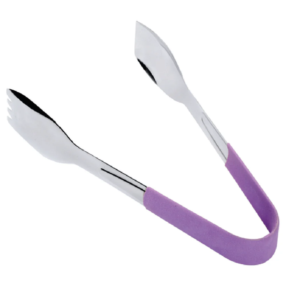 GET Enterprises BSRIM-70-PR 9 Inch Length Serving Tongs Dishwasher Safe with Purple Handle Stainless Steel Mirror Finish GET Enterprises BSRIM-70-PR 9 Inch Length Serving Tongs Dishwasher Safe with Purple Handle Stainless Steel Mirror Finish