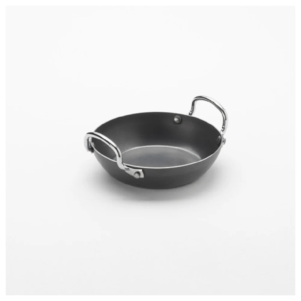 American Metalcraft BSPP5 6.75 Inch Paella Pan Black Steel Round