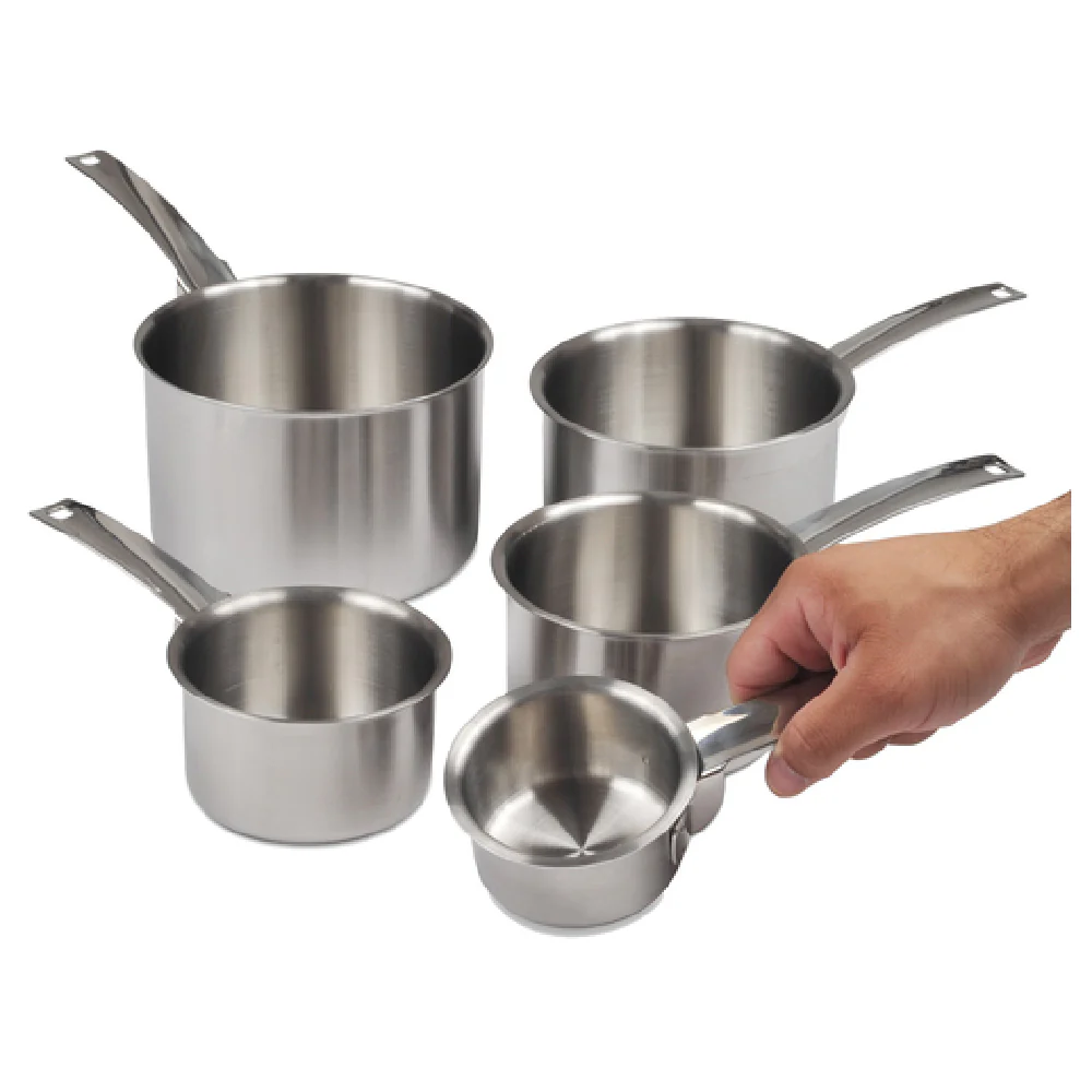 JB Prince S412 16 2-1/8 Quart Piazza Saucepan Induction Ready Straight Sides Stainless Steel with Pouring Edge JB Prince S412 16 2-1/8 Quart Piazza Saucepan Induction Ready Straight Sides Stainless Steel with Pouring Edge