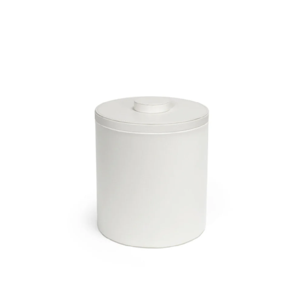 FOH RIB017WHL21 3.5qt Round London Ice Bucket White With White Lid Includes One RIB017WHL21-BTM 3.5qt Round London Ice Bucket Base White