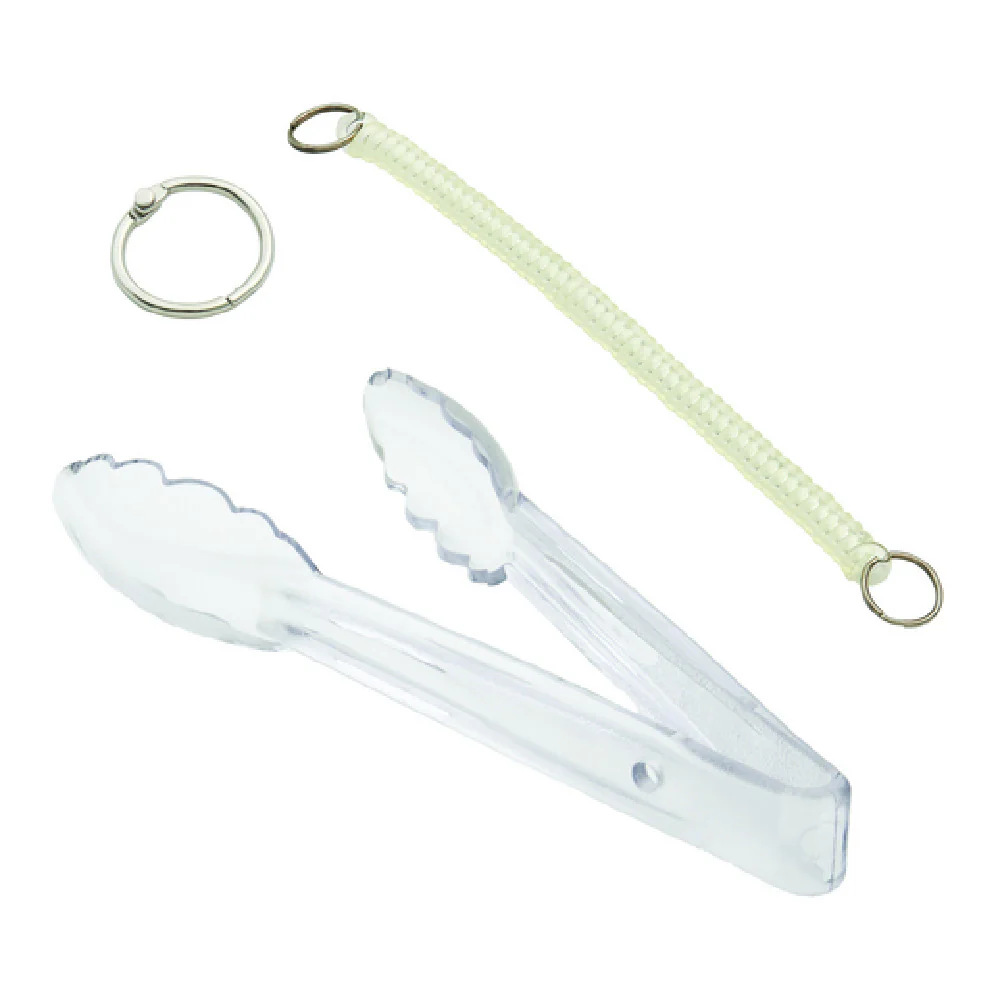 Hubert 38699 Hubert® Clear Tong Kit With (1) Tong (1) Coil Tether With (2) Keychain Rings