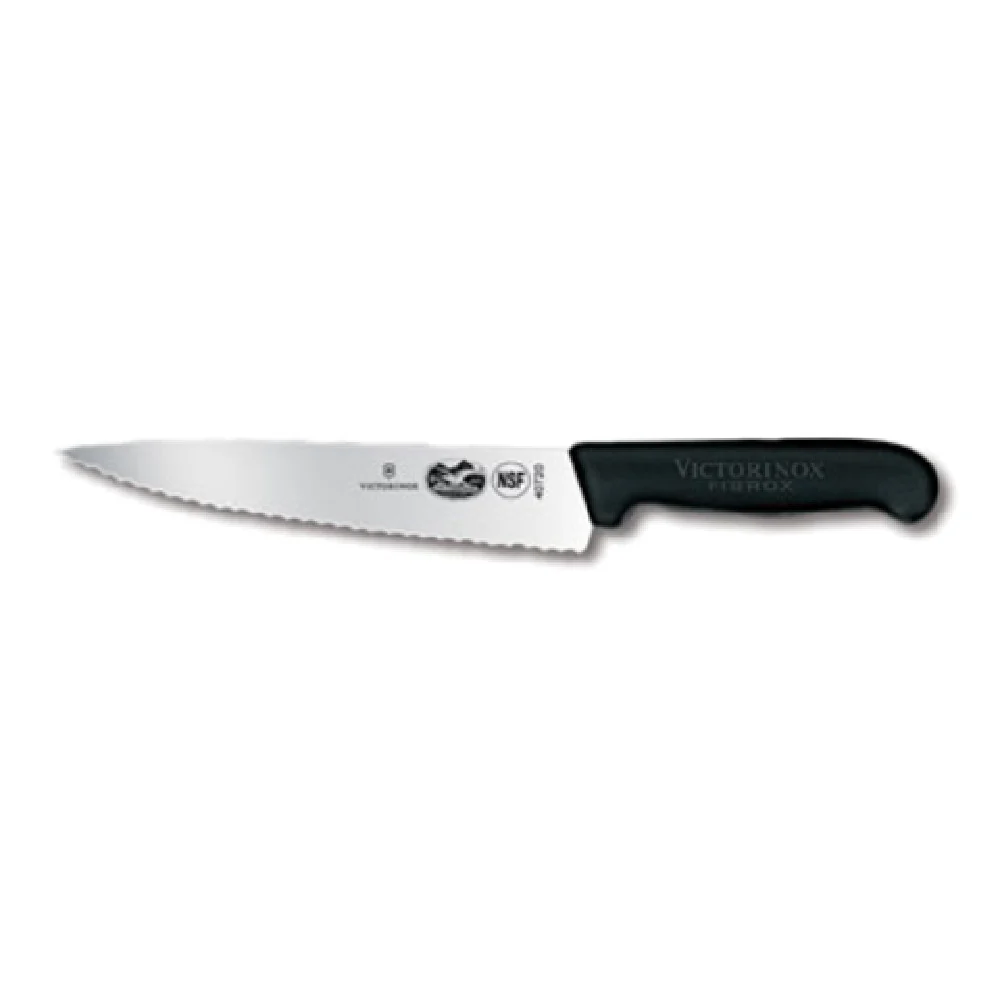 Victorinox 5.2033.19-X1 7-1/2 Inch Wavy Edge Fibrox Nylon Handle Chef Knife