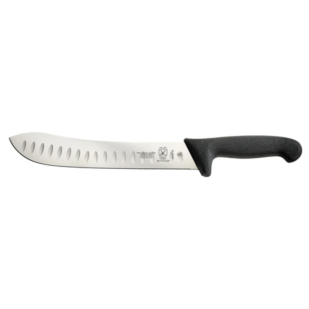 Mercer Culinary M13718 10 Inch Granton Butcher Knife Ice Hardened High Carbon No Stain German Steel Plastic Handle