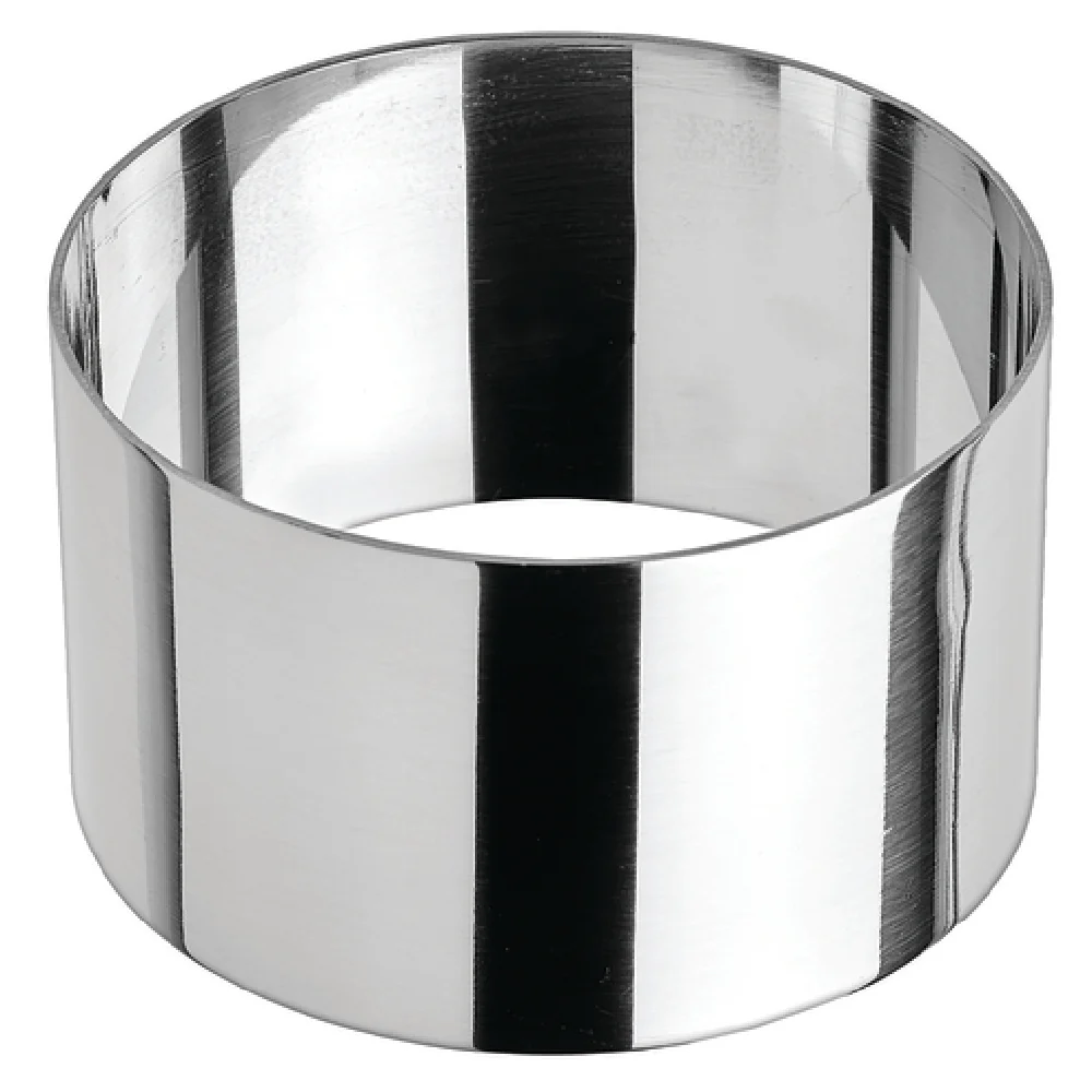 Winco SPM-31R 3 Inch Diameter Round Pastry Mold Dishwasher Safe Stainless Steel Mirror Finish
