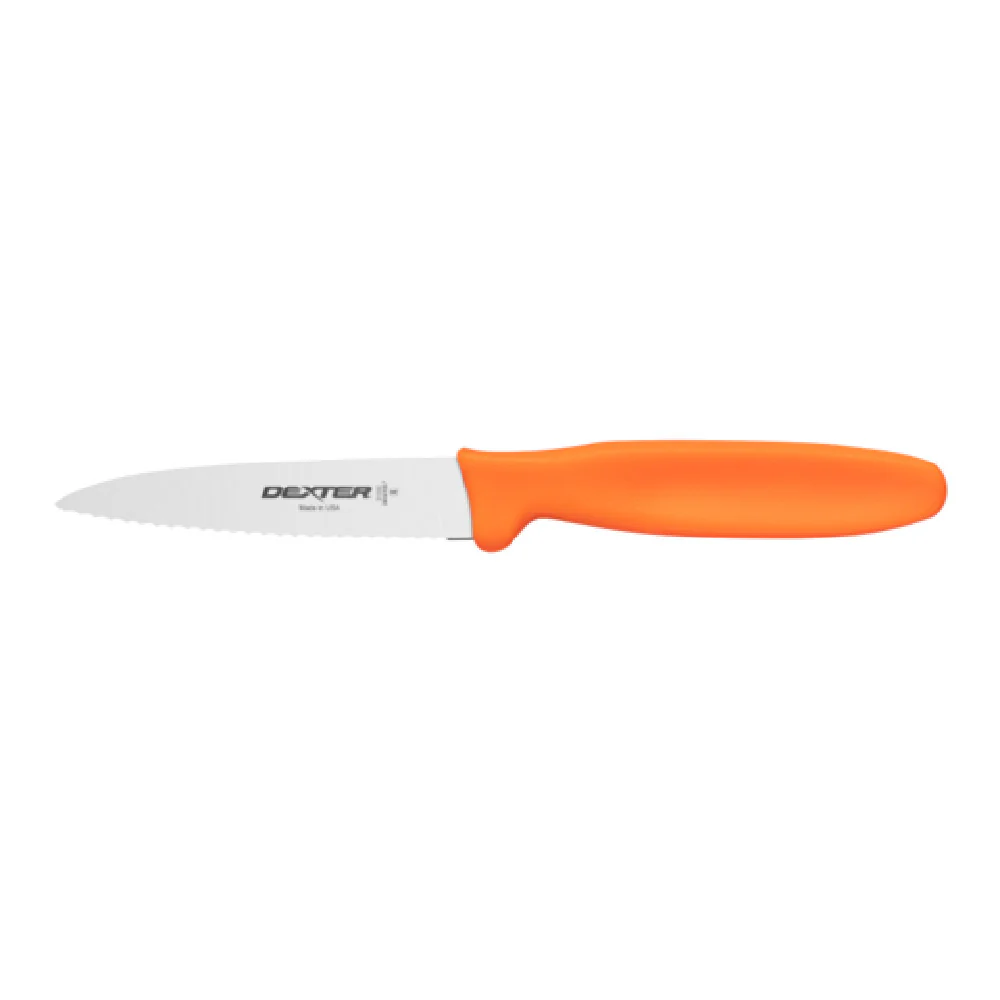 Dexter Russell S105SC-PCP 3-1/2 Inch Blade 3-1/2 Inch Handle Paring Knife High Carbon Steel Non Slip Orange Handle Dexter Russell S105SC-PCP 3-1/2 Inch Blade 3-1/2 Inch Handle Paring Knife High Carbon Steel Non Slip Orange Handle