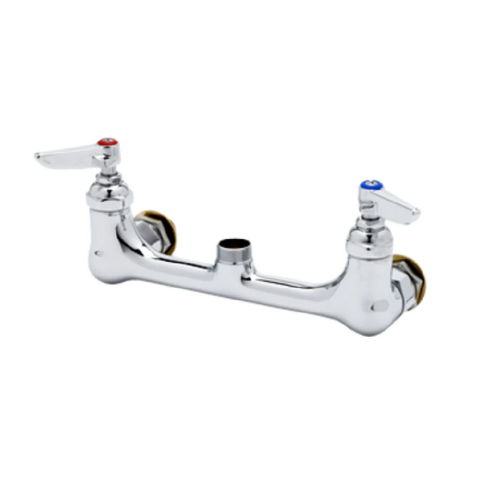 T&S Brass B-0230-CCLNM Wall Mounted 8 Inch Centers Low Lead Faucet with Lever Handles