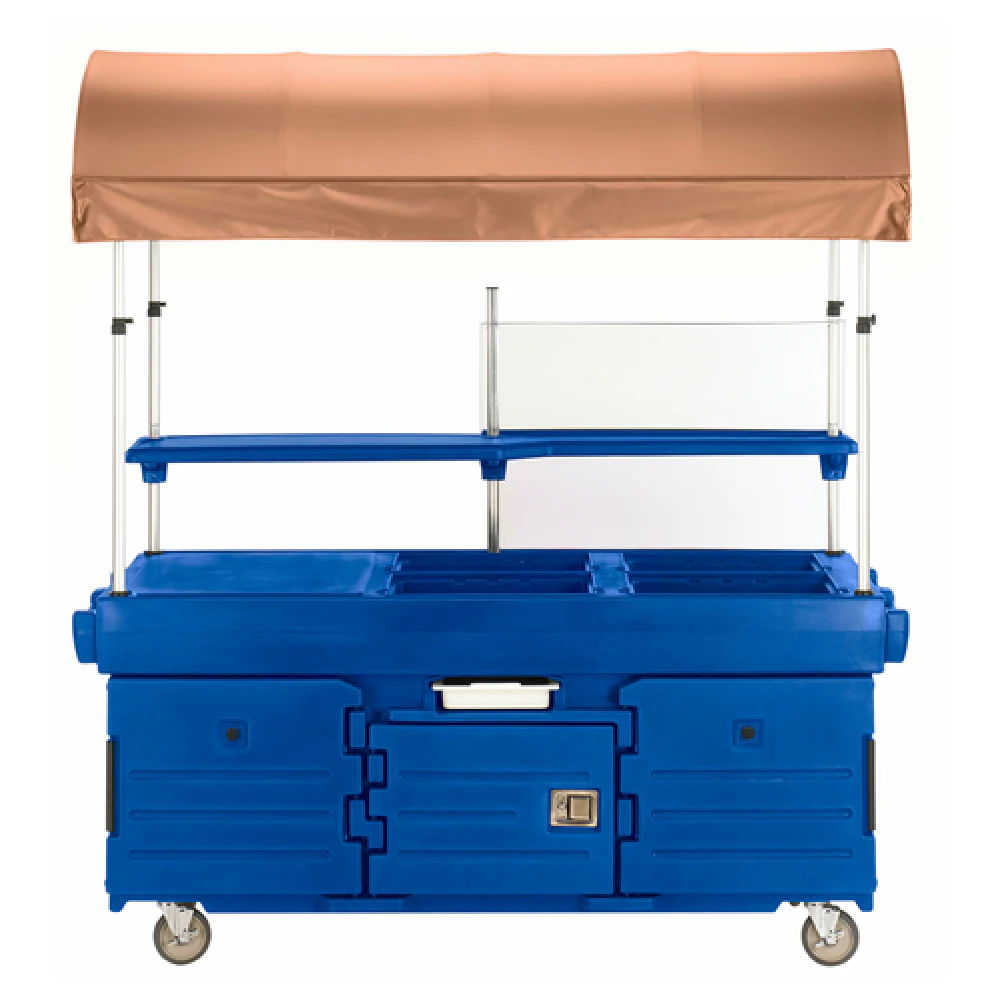 Cambro KVC854C186 85 Inch CamKiosk Cart with 4 Pan Wells Beige Canopy
