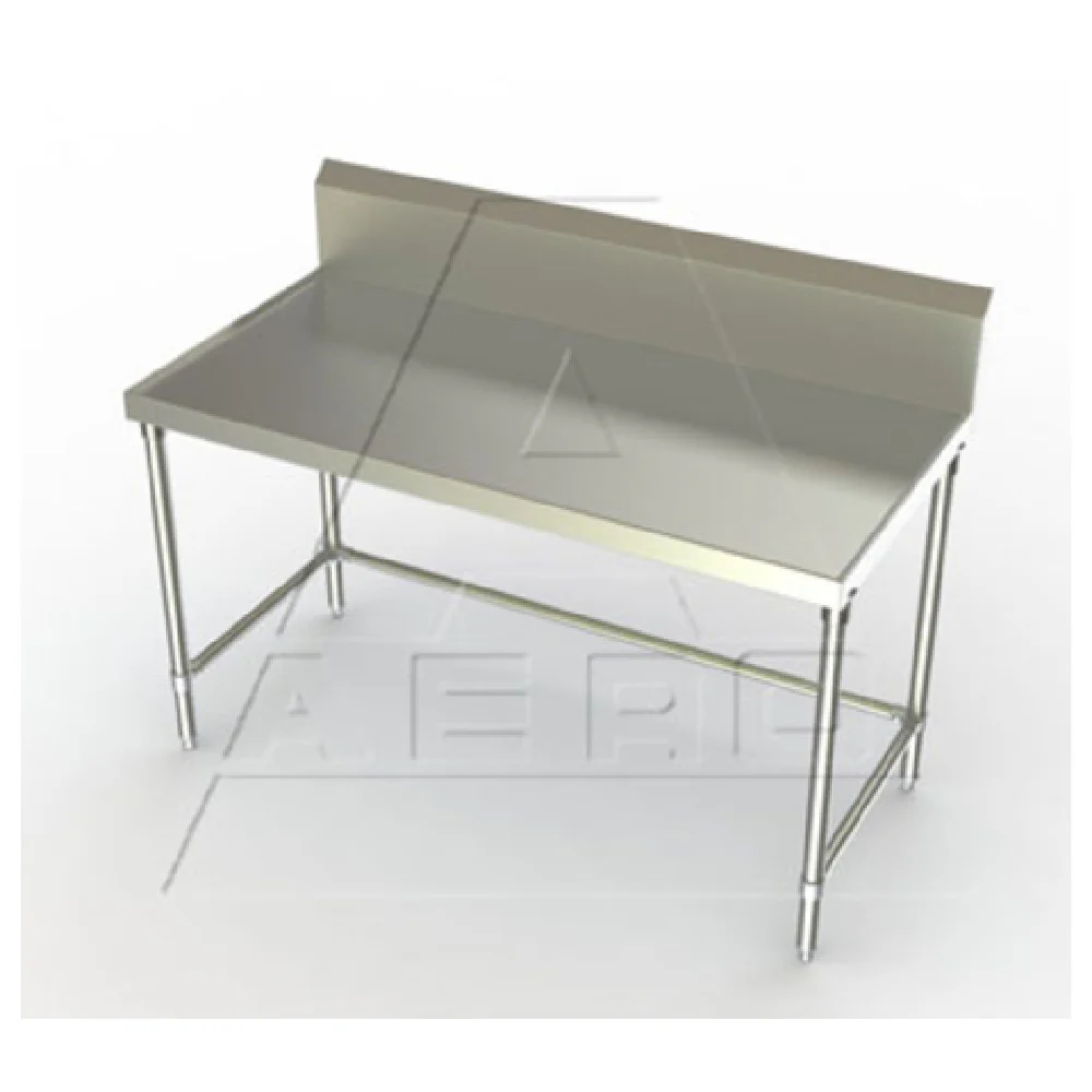AERO Manufacturing 1TSBX-2484 84 Inch Work Table 14 Gauge Stainless Steel with Backsplash