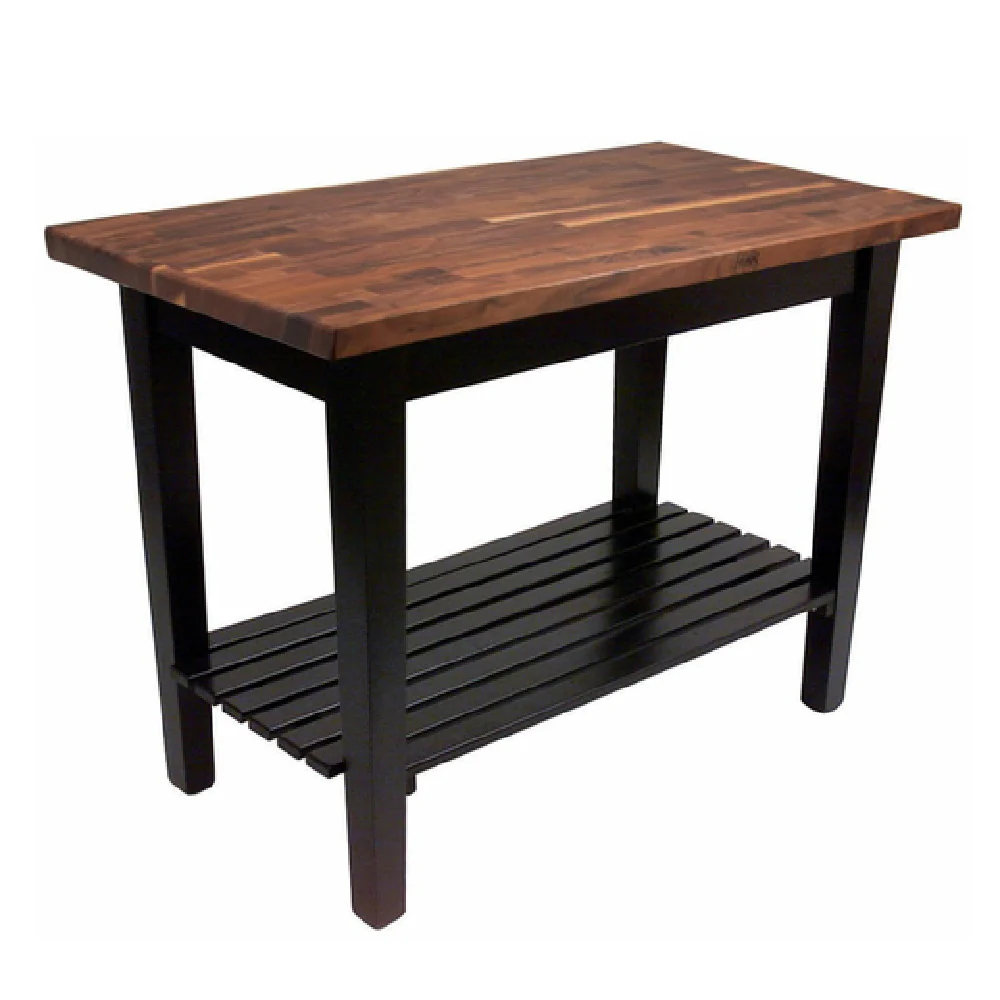 John Boos WAL-C4825-S 48 Inch Blended American Black Walnut Work Table Oil Finish