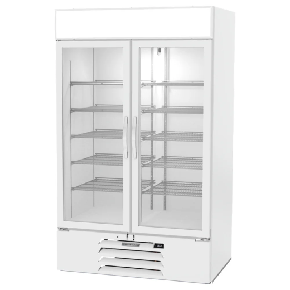 Beverage Air MMR44HC-1-W-IQ 47 Inch Refrigerated Merchandiser 40.2 cu ft 2 Section with Glass Doors Beverage Air MMR44HC-1-W-IQ 47 Inch Refrigerated Merchandiser 40.2 cu ft 2 Section with Glass Doors