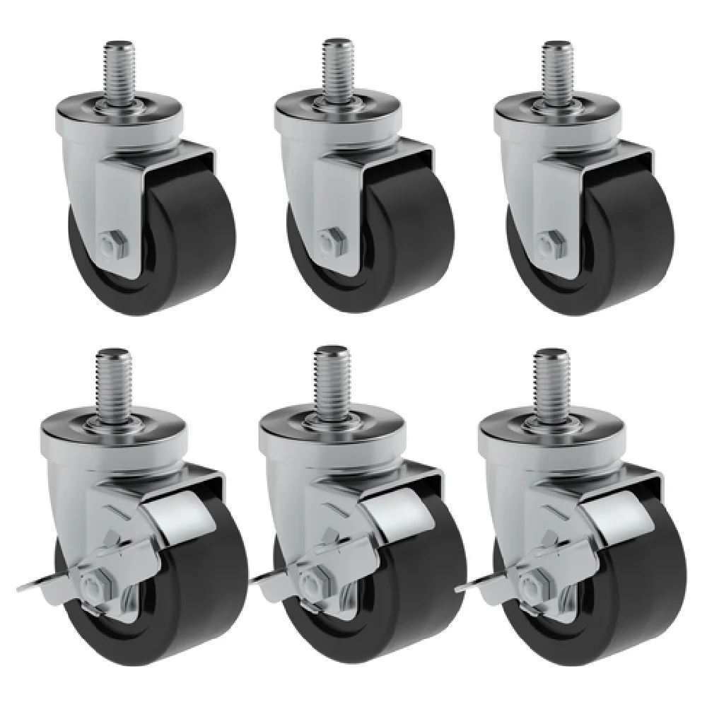 Hoshizaki HS-3547 4 Inch Casters Set of 6 with 3 Brakes for Uprights