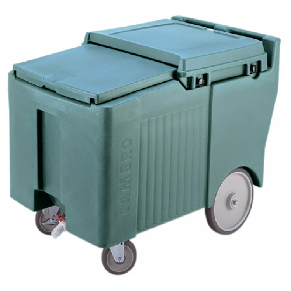 Cambro ICS175LB401 24 Inch Mobile Ice Caddy Sliding Lid Slate Blue Polyethylene