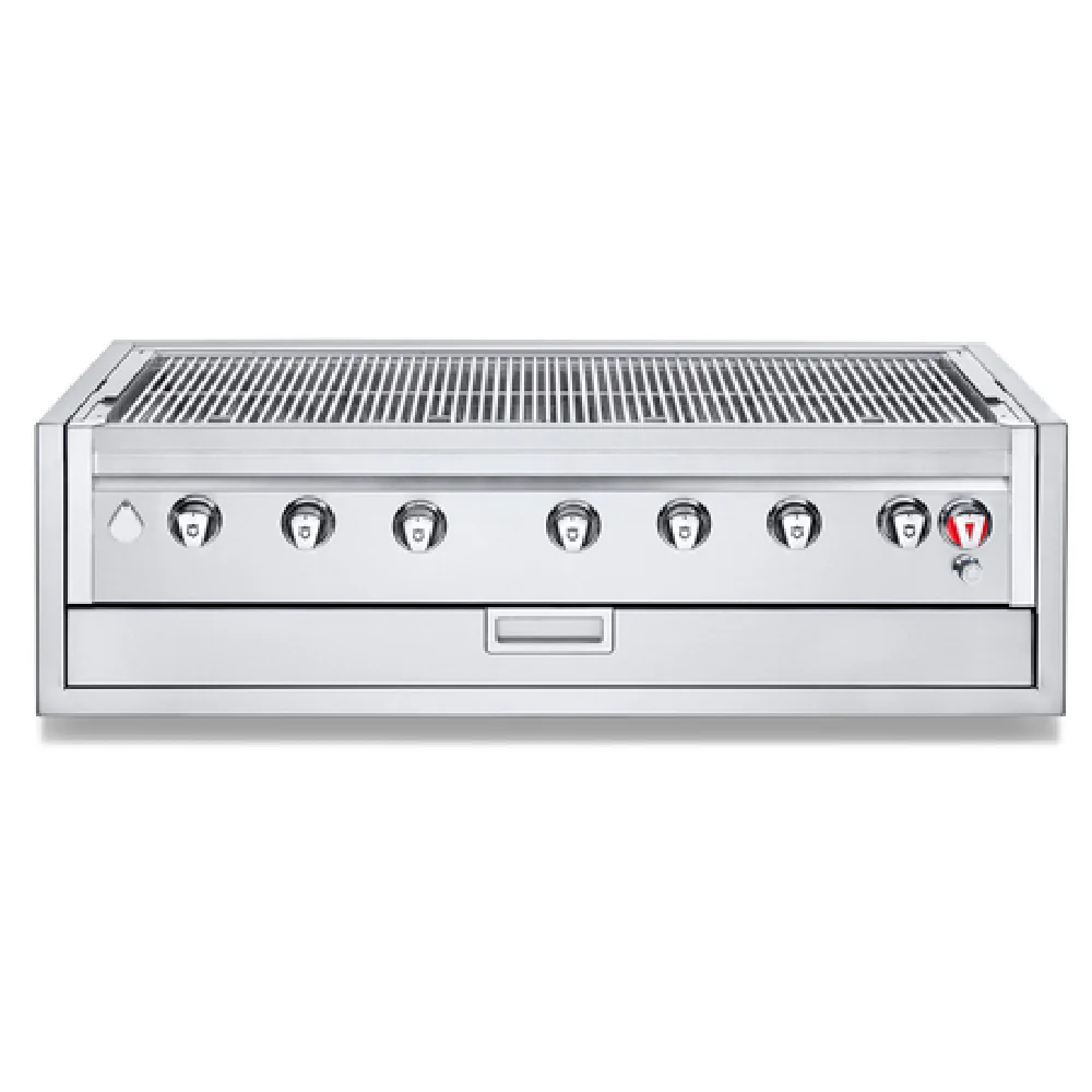 Crown Verity IBI48-GO 55 Inch Built-In Gas Charbroiler Grill with 7 Burners 107000 BTU