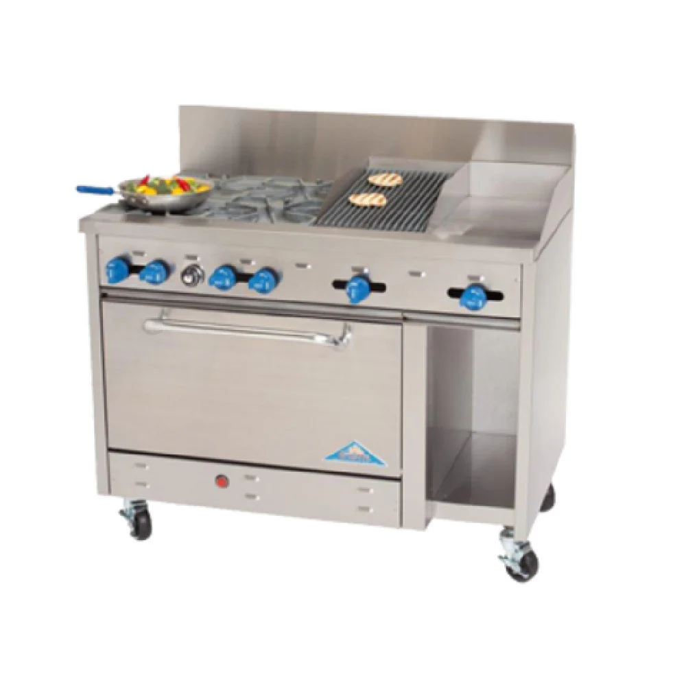 Comstock-Castle F3430-12-2RB 48 Inch Range Gas 2 Burner 198000 BTU with Griddle and Char-Broiler Comstock-Castle F3430-12-2RB 48 Inch Range Gas 2 Burner 198000 BTU with Griddle and Char-Broiler