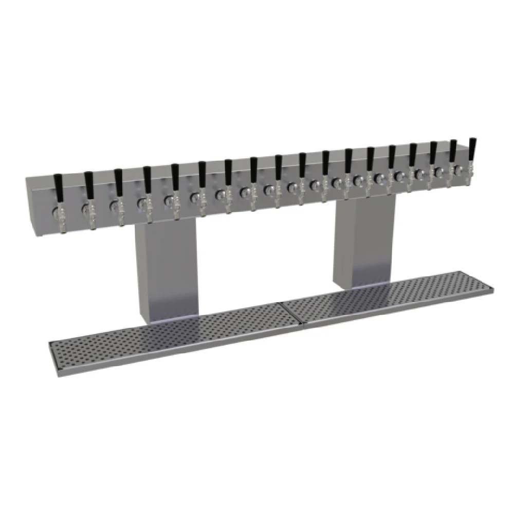 Glastender BRT-18-SSR 56 Inch Glycol Cooled Draft Beer Dispensing Tower Stainless Steel with Removable Drain Pans